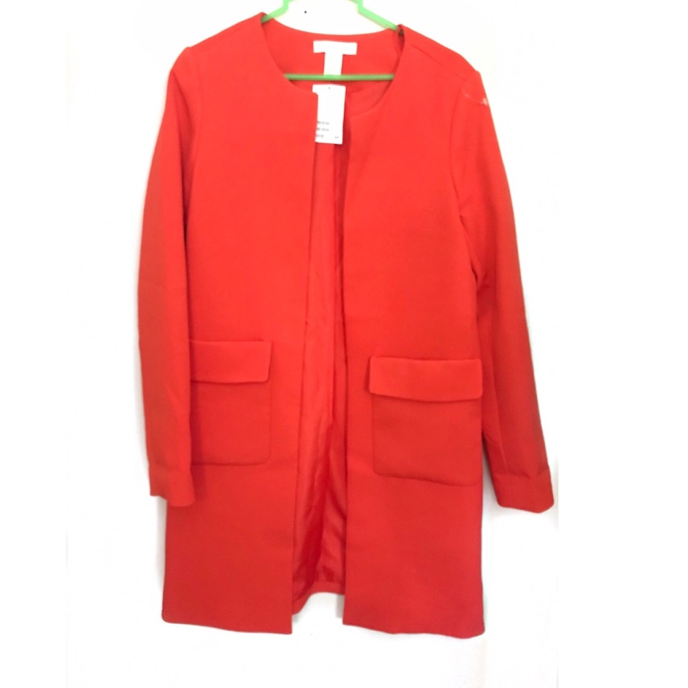 H&M Red Coat - Large Front Pockets